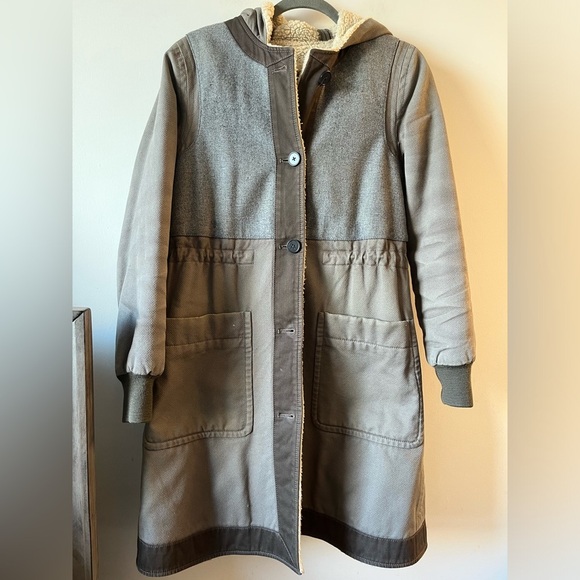 Marc By Marc Jacob Cotton-Wool Colorblock Pattern Parka Coat XS - Picture 11 of 14